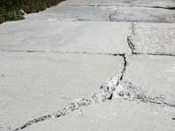 Fall hazard on sidewalk with cracks