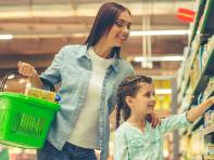 Mother and child shopping